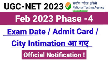 UGC NET 2023 : Phase 4 Exam Date , Answer Key & Result Latest Updates | Nta / Net / JRF 2023 Exam
