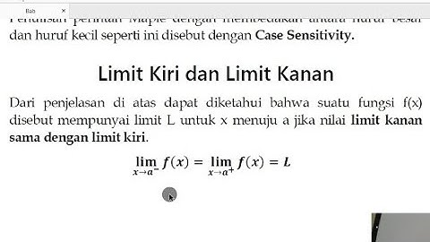 Penggunaan Aplikasi Maple Pada Fungsi Limit Kanan & Limit Kiri | Aplikomat