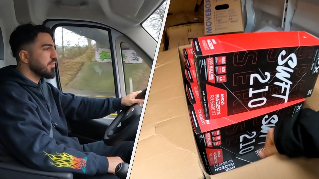 1200 km unterwegs für über 100 Grafikkarten (Transporter voll)