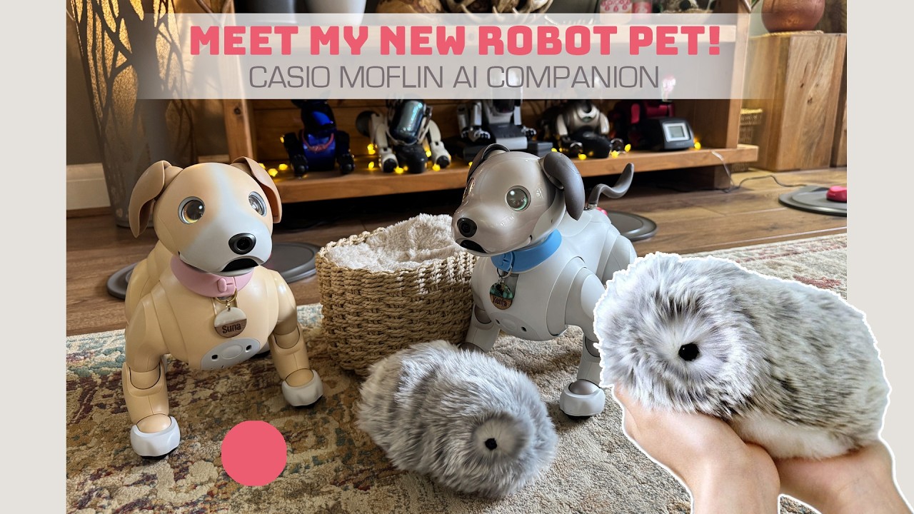 В семье появился новый робот 🤖🩶 CASIO Moflin знакомится с моими Aibo 🥰🐾