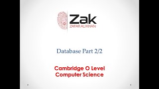 OL Databases, Part 2/2 (Past Paper Questions)