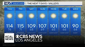 Temperatures in Southern California valleys to reach upwards of 114 degrees during heat wave thumbnail