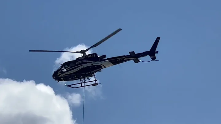 Eurocopter H125 Ecureuil AS350B3e HB-ZVO HeliAlps landing Sion airport Valais Switzerland 29.06.2022