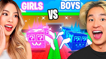 Girls vs Boys SECRET Lucky Block Race in Steal A Brainrot..