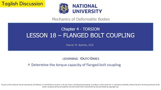 Mechanics of Deformable Bodies - Flanged Bolt Coupling (Taglish)