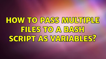 How to pass multiple files to a Bash script as variables?