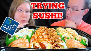 TRYING SAM'S CLUB SUSHI FOR THE FIRST TIME (Mukbang)!