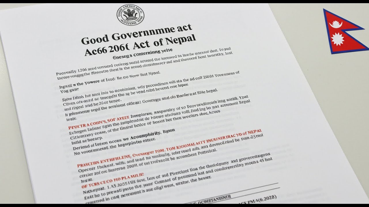 Good Governance Management and Operation Act, 2064 2008 of Nepal