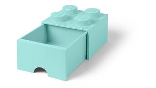 Lego 4-Stud Aqua Light Blue Storage Brick Drawer · 5005714 · Lego.com · 2026