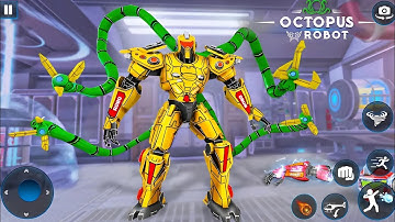 Yellow Octopus Robot Car Jet Transformation Game 2025