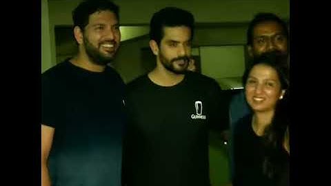 Yuvraj Singh attends bestie Angad Bedis marriage party in Mumbai   yuvrajsingh angadbedi nehadhupia