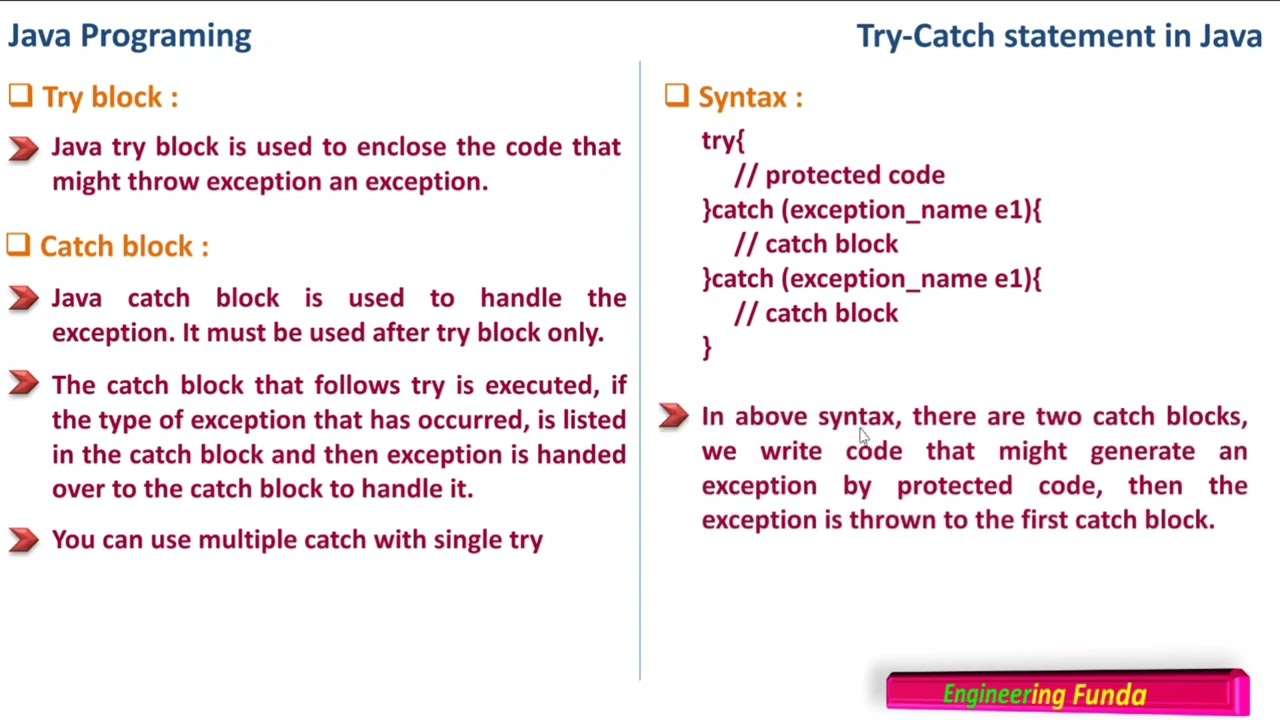 Exception handling in Java: Try Catch in Java