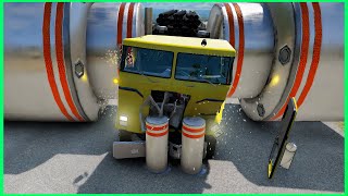 Buses Bollard Crash - BeamNG.Drive #beamngdrive  #beamng #beamngcrashes