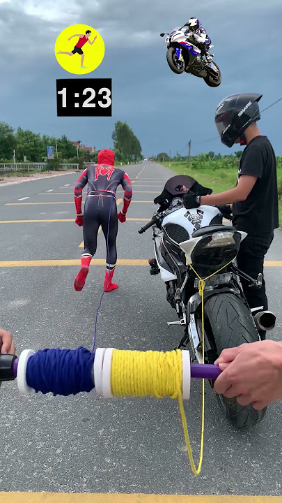 Spiderman vs Big moto Bike  #spiderman #s1000rr