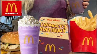 ASMR McDonalds Grimaces Birthday Meal | Chit Chat | Eat With Me Whispered