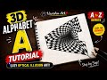 How to Draw 3D Alphabet A-Z Step by Step | Easy Optical Illusion Art Tutorial