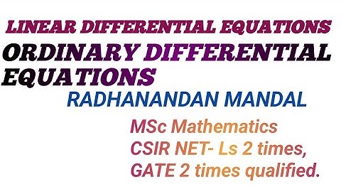 Linear differential equation | ODE | JSSC PGT | Csir Net | Gate