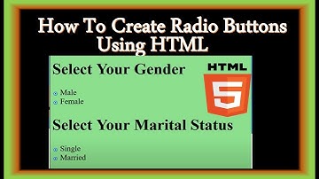 HTML Tutorials For Beginners | How To Create Radio Buttons In HTML