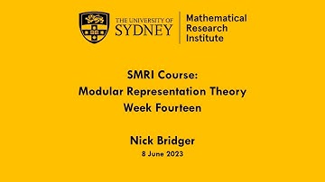 Modular Representation Theory: Week Fourteen
