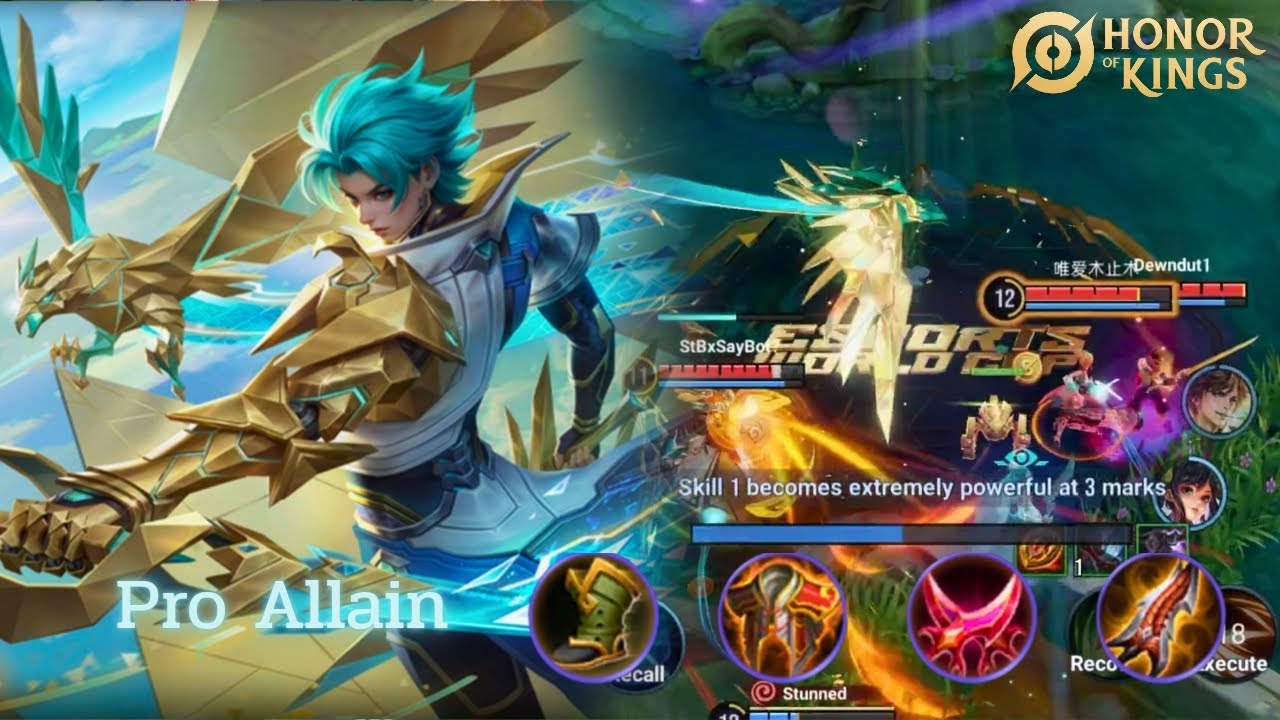 HOK : Allain clash lane gameplay | Best item builds and Arcana 