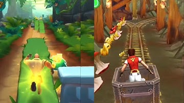 Jumanji Epic Run VS Temple Run 2 || 2 Games on Single Screen