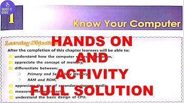 KNOW YOUR COMPUTER | DAV CLASS 5 COMPUTER CHAPTER 1 | HANDS ON AND ACTIVITY | SOLUTION | #dav