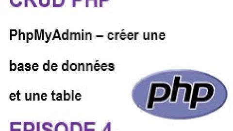 Opérations CRUD avec php: Episode 4: phpMyAdmin – créer une base de données et une table 1/2