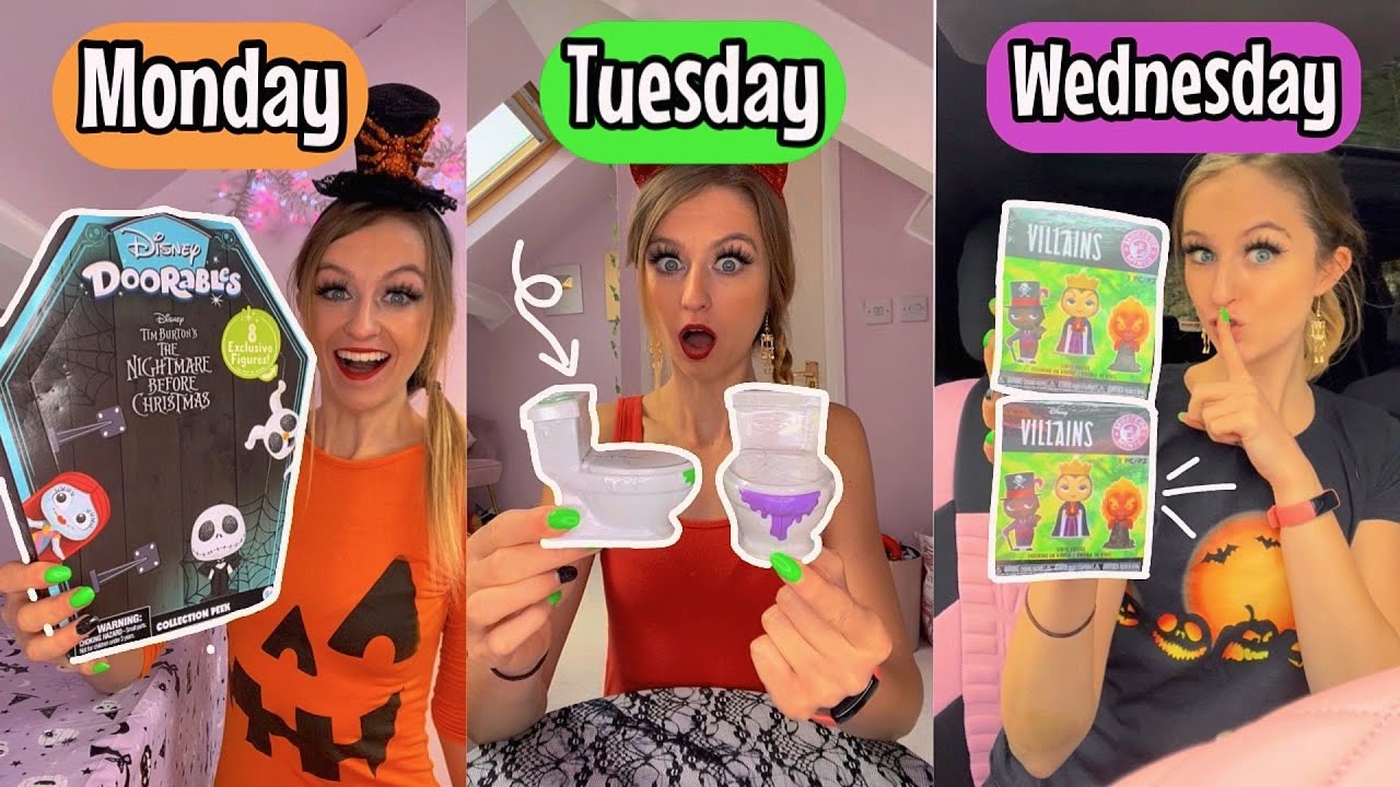 OPENING *SPOOKY HALLOWEEN* MYSTERY TOYS FOR AN ENTIRE WEEK CHALLENGE!!😱👻🚽💀 | Rhia Official♡