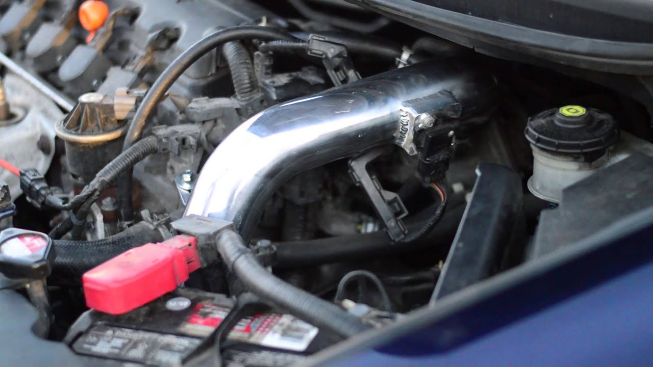 2009 Honda Civic Cold Air Intake before and after - YouTube