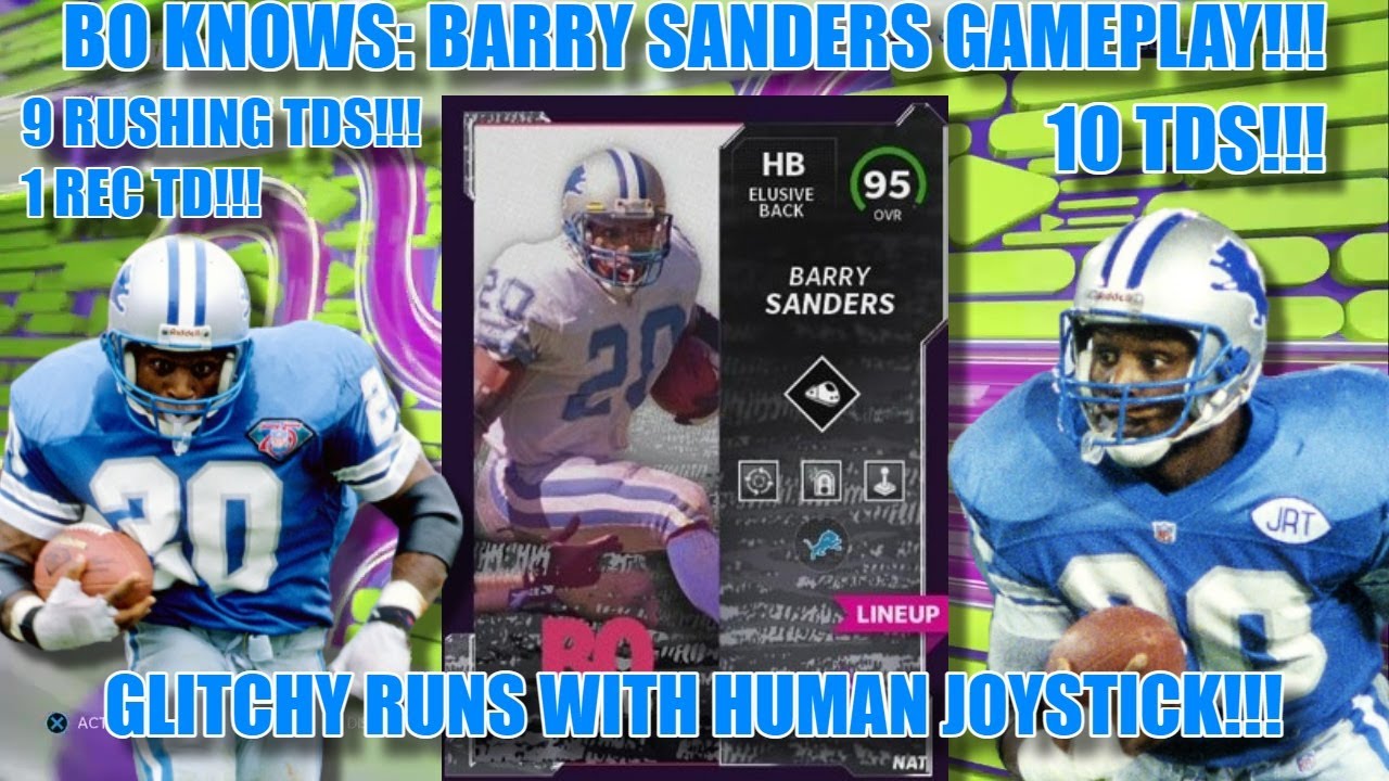 BO KNOWS: BARRY SANDERS GAMEPLAY!!! (10 TDS: 9 RUSHING TDS & 1 REC TD!!!) HUMAN JOYSTICK!!!
