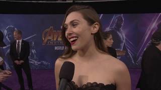 Avengers Infinity War Elizabeth Olsen Scarlet Witch World Premiere Movie Interview Screenslam