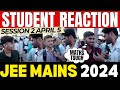 Jee exam 2024 student reaction session 2 evening paper difficult  toughest section  jeemains2024