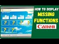 How to display missing functions from the main menu of a CANON copier