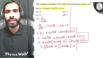 The number of values of \( \theta \in[0,2 \pi] \) satisfying \( r \...