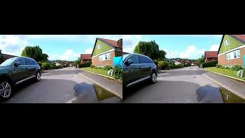 Side by side comparison shaky and stabilized video