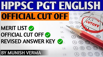 HPPSC PGT ENGLISH Official Cut off | PAPER 1 & 2 MARKS | Revised ANSWER KEY