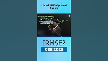 IRMSE/CSE 2023 | List of IRMS Optional Papers Explained By B. Singh Sir CMD, NEXT IAS