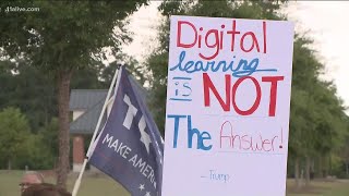 Dueling protests over digital learning in Paulding County