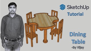 Sketchup Tutorial: How to make a dining table ? || By Vijay