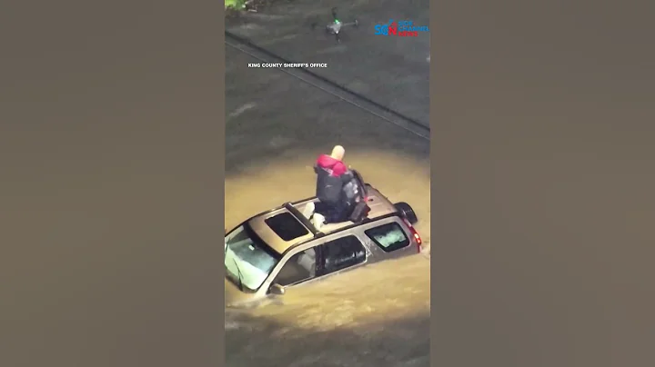 Drone Drops Life Jacket to Man Stranded on Car Roof! 🚁🌊 #shorts