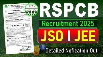 RSPCB Recruitment 2025 | Junior Scientific Officer & Junior Environmental Engineer Complete Details