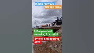 Panel rail unloading by civil engineering staff Indian railways #viral #shorts #viralvideos #yt