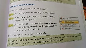 Class-6 Computer Chapter-6 Part-10(Deleting Rows/Columns) Introduction to MS Excel