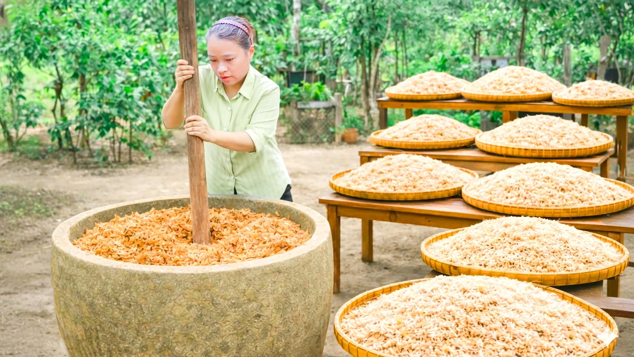 How to Make 1000kg Fish Floss from Dried Fish - Bring to Market to Sell