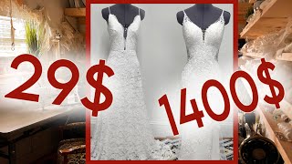 $29 Shein Wedding Dress vs Stella York Wedding Gown | Compare side by side! #SHEIN #Stellayork