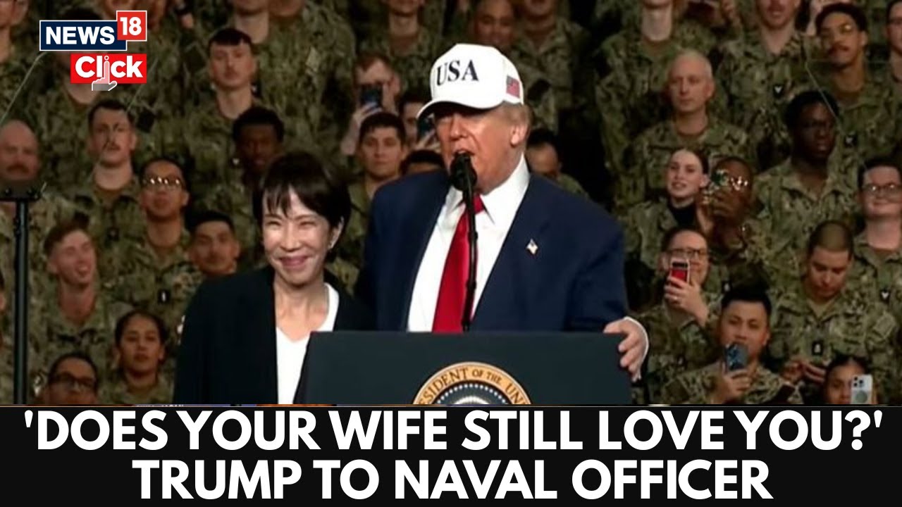 Япония: неловкий момент Трампа с военно-морским офицером стал вирусным на военно-морской базе Йок...