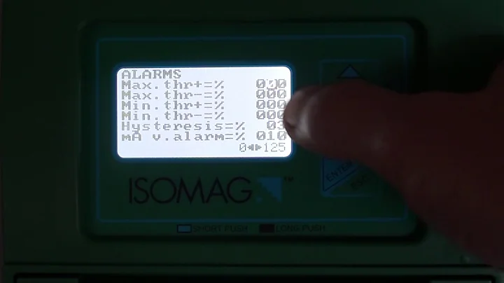 Electromagnetic flowmeter ISOMAG MV - How to set the alarm setting A integrated with B?