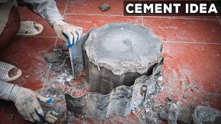 DIY Unique Cement Pots Using Metal Roof Sheet for Mold