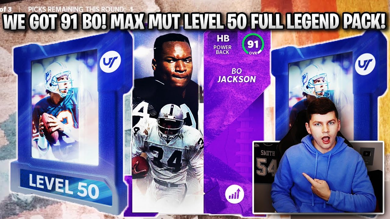 WE GOT 91 BO JACKSON! MAX MUT LEVEL 50 FULL LEGEND REWARD PACK! | MADDEN 21 ULTIMATE TEAM