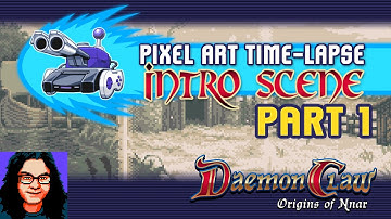 Pixel Art Time-lapse - DaemonClaw - Intro Scene Part 1